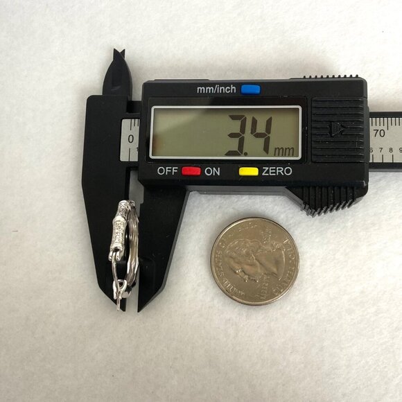 Sterling Silver 925 DBJ Bamboo Style Single Diamond Hoop Earrings MISSING STONE - Picture 14 of 16